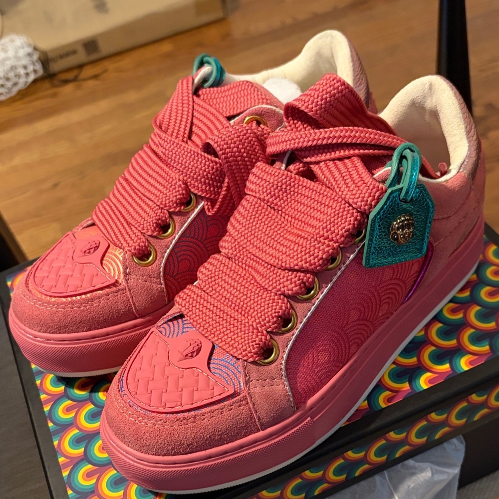 Kurt Geiger Pink and Gold Sneakers